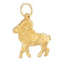 9ct Yellow Gold Aries Zodiac Pendant, front view