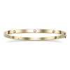 9ct gold CZ hinged children's bangle, showing the hinge and clasp