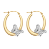 9ct Gold Butterfly Creole Earrings