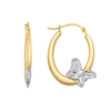 9ct Gold Butterfly Creole Earrings