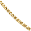 Close detail of the faceted flat curb links on a 9ct gold chain