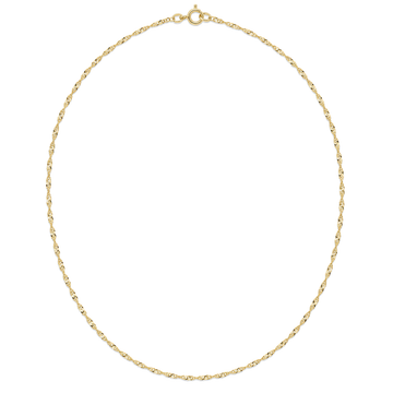 9ct gold ultra light Singapore chain laid in a full circle
