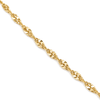 Close detail of the twisted faceted links on a 9ct gold Singapore chain