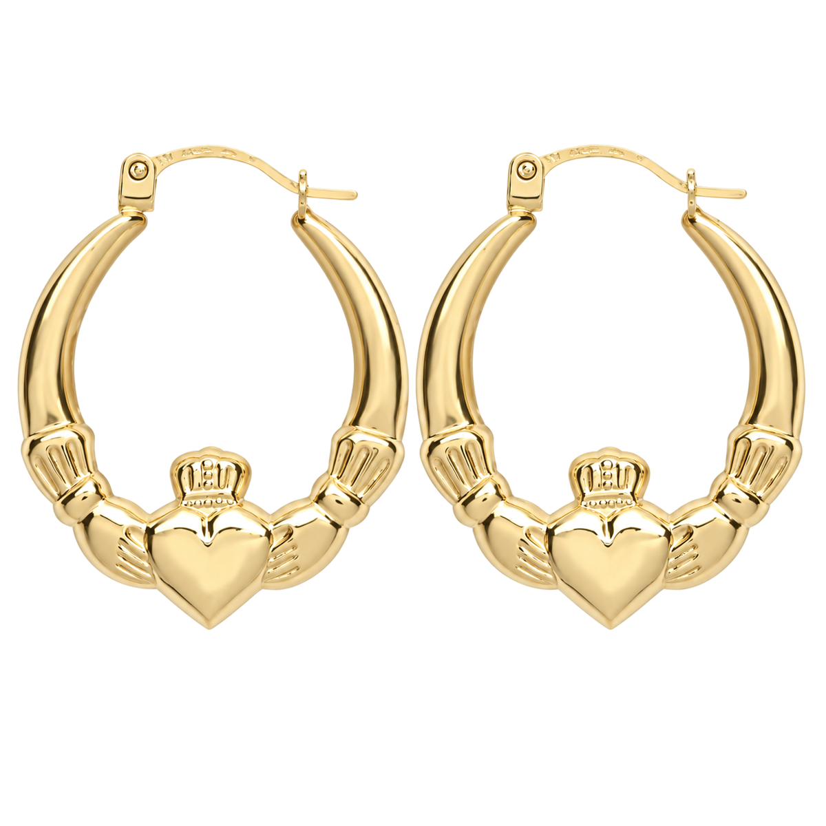 9ct Gold Claddagh Earrings