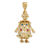 9ct gold movable clown pendant