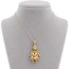 9ct gold movable clown pendant worn on a chain on a bust form