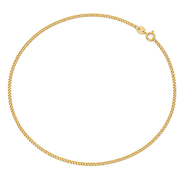 9ct gold 1.2mm classic curb chain laid in a full circle