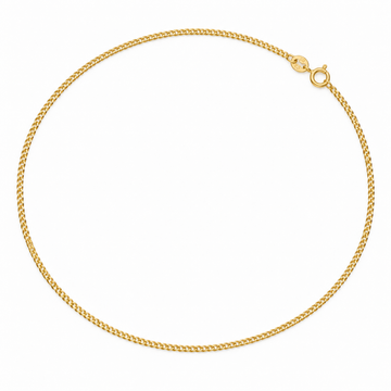 9ct gold curb chain laid in a full circle
