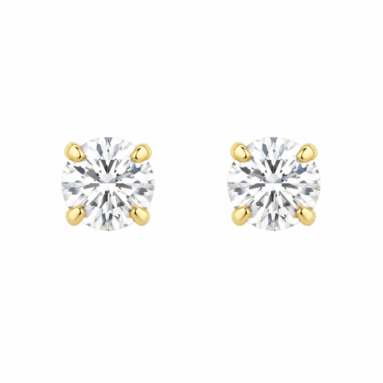 9ct gold 3mm CZ stud earrings, the pair