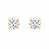 9ct gold 3mm CZ stud earrings, the pair
