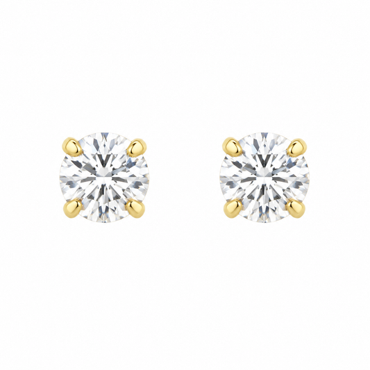 9ct gold 3mm CZ stud earrings, the pair