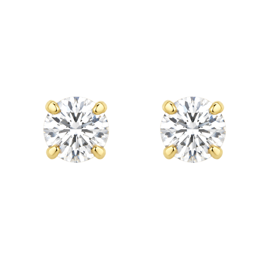9ct gold 3mm CZ stud earrings, the pair