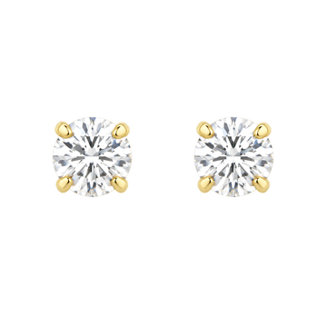 9ct gold 3mm CZ stud earrings, the pair