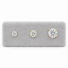 9ct gold CZ stud earrings, 3mm 5mm and 7mm side by side for size