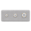 9ct gold CZ stud earrings, 3mm 5mm and 7mm side by side for size