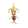 9ct Yellow Gold Enamel Jester Movable Pendant, front view