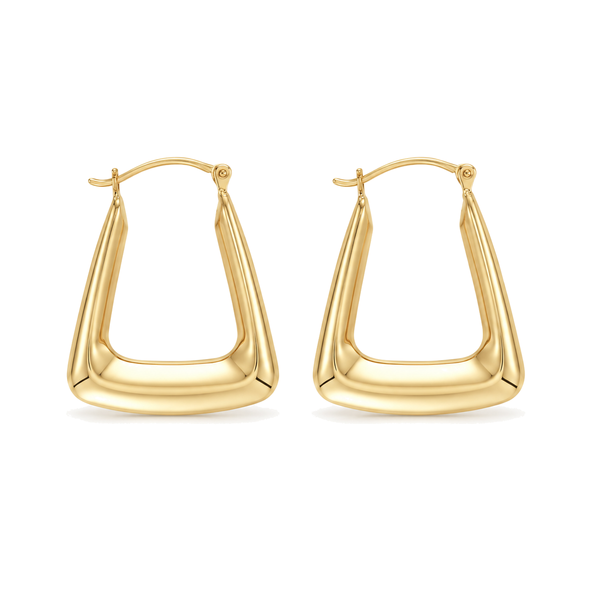 9ct gold handbag creole earrings, the pair