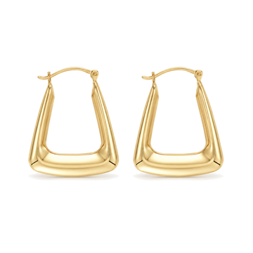 9ct gold handbag creole earrings, the pair