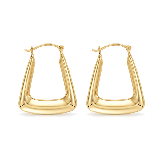 9ct gold handbag creole earrings, the pair