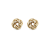9ct gold double knot stud earrings, the pair