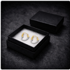 9ct two-tone gold CZ heart creole earrings in their gift box