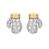 9ct gold CZ boxing glove stud earrings, the pair