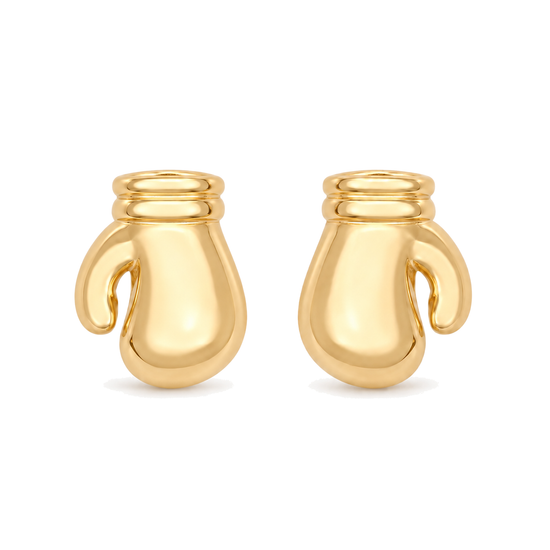 9ct gold boxing glove stud earrings, the pair