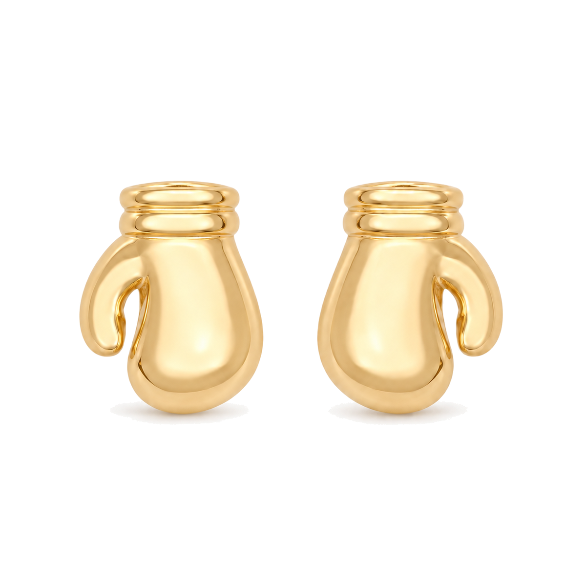 9ct gold boxing glove stud earrings, the pair