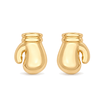 9ct gold boxing glove stud earrings, the pair
