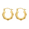 9ct Gold Faceted Creole Earrings