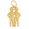 9ct Gold Gemini Zodiac Pendant, front view