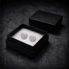 9ct gold CZ cluster heart stud earrings in their gift box