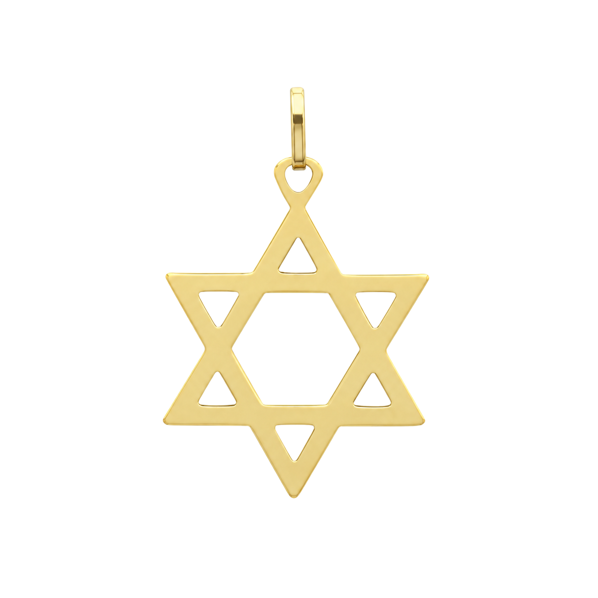 9ct gold star of david charm pendant, front