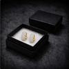 9ct gold three row CZ huggie earrings in their gift box