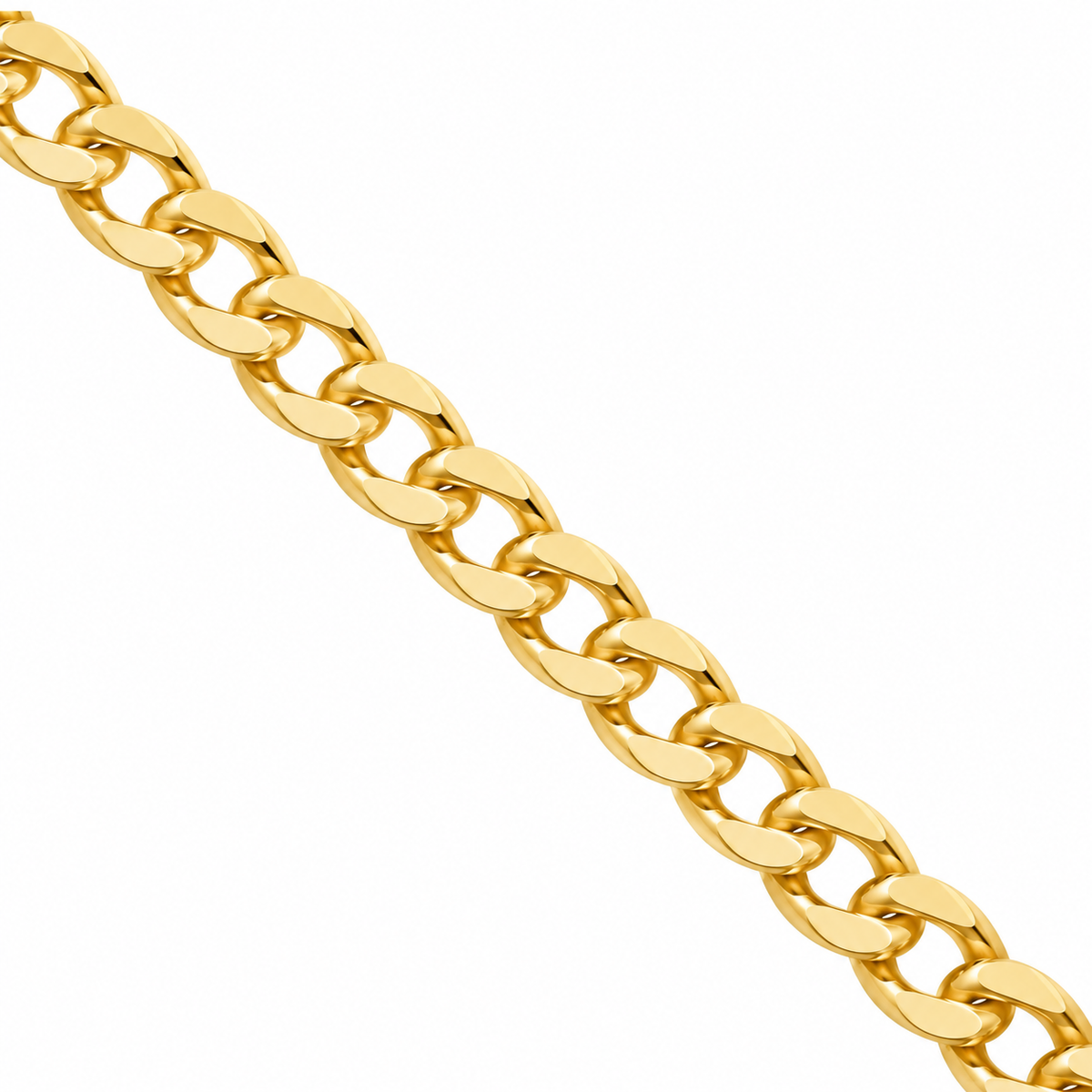 Close detail of 9ct gold curb chain links