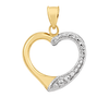 9ct Two-Tone Gold Open Heart Pendant, front view