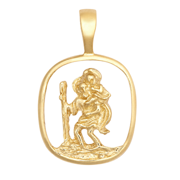 9ct Gold Open St. Christopher Pendant, front view
