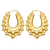 9ct Gold Oval Creole Spike Earrings, front view