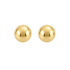 9ct gold plain ball stud earrings, the pair
