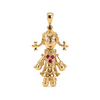 9ct YG Cz Moveable Ragdoll Pendant