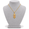 9ct gold movable ragdoll pendant worn on a chain on a bust form