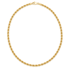 9ct gold 3mm rope chain laid in a full circle with its clasp