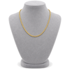 9ct gold 3mm rope chain worn on a bust form