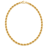 9ct gold 4mm rope chain laid in a full circle with its clasp