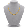 9ct gold 4mm rope chain worn on a bust form