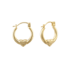 9ct Gold Round Creole with Heart Earrings