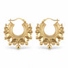 9ct Gold Medium Round Creole Spike Earrings