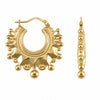 9ct Gold Medium Round Creole Spike Earrings