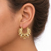 9ct Gold Medium Round Creole Spike Earrings