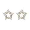 9ct gold CZ open star stud earrings, the pair